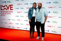 14-Avant-la-seance-de-MEXICO-86-la-productrice-Geraldine-Sprimont-et-le-realisateur-Cesar-Diaz